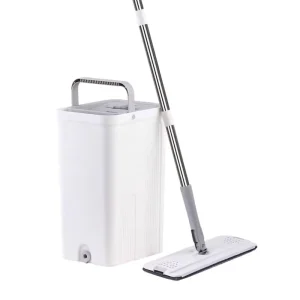 Flat Mop and Dry/Wet Mop Bucket Set for Home, Office, or Car Cleaning