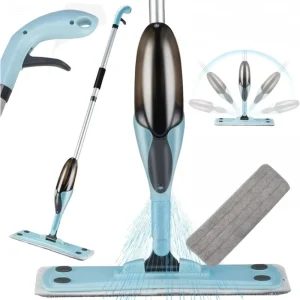 Flat Mop with 19 oz Water Bottle and Replaceable Parts