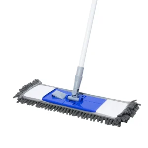 Flat Mop with 47″ Extendable Steel Handle & Washable Pad Multi Surface Floor Cleaner for Hardwood Tile and Marble