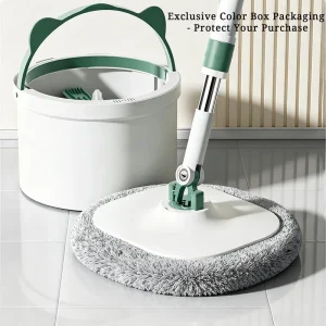 Flat Mop with Bucket Clean and Dirty Water Separation 360-Degree Rotating Spin Mop Set