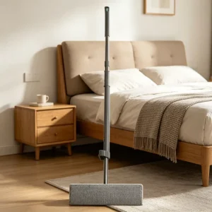 Flat Mop with Bucket, Microfiber 360-Degree Spin Head, Stainless Steel Pole, Hands-Free Squeeze