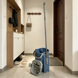 Flat Mop with Bucket Set Self-Wringer Dual-Drive Large-Capacity Microfiber Mop for Household Use