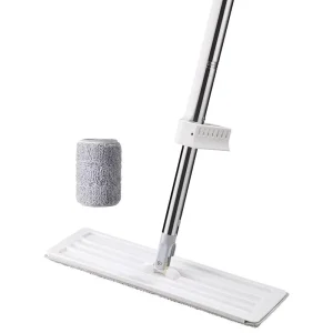 Flat Mop with Hands-Free Self-Cleaning Squeeze Design for Hardwood and Tile Floors