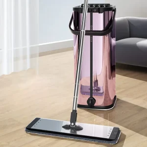 Flat Squeeze Mop with Stainless Steel Bucket and Wringer