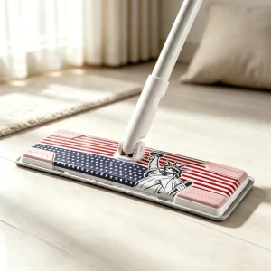 EVA Rectangular Flat Mop with Iron Handle, Extendable Design