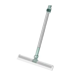 Flexible Silicone Spin Floor Squeegee Extendable Handle Window Bathroom Glass Wiper for Home Cleaning