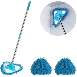 Floor Ceiling Car Window Rotary Telescopic Chenille Triangle Flat Dust Mop