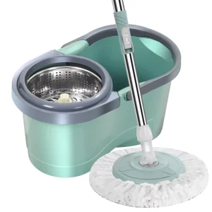 Floor Dust Mop Cleaner 360-Degree Spinning Rotating Mop with Cleaning Bucket