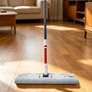 BOOMJOY Clamp Flat Mop with Ultra Slim Base and 360° Swivel Head for Under Bed Sofa and Tight Baseboard Gap Deep Cleaning