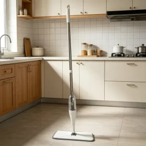 Floor-Safe Chenille Spray Mop with Built-In Water Bottle and Foot-Operated Cloth Replacement