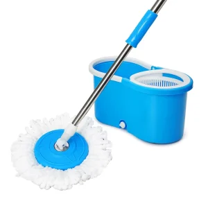 Floor Spin Wash Mop 360 Bucket Set with 2 Mop Heads and Wringer Spining Mop 360 and Bucket with Wheels