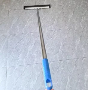 Floor Squeegee Scrubber Stainless Steel Handle with Wide Silicone Rubber Blade