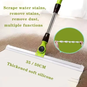 Floor Squeegee With 150 cm Extra-Long Handle and 35 × 50 cm Silicone Blade for Window, Shower, Bathroom, Patio, and Tile Cleaning