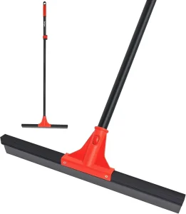 Floor Squeegee with 18″ Silicone Rubber Scraper Head and 58″ Adjustable Handle