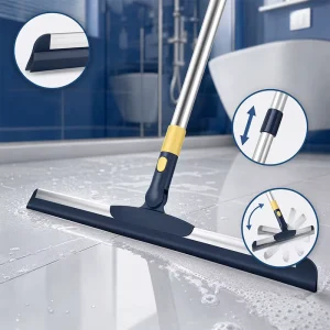 Floor Squeegee with Detachable Head and Hanging Hole for Countertops, Glass and High or Low Areas