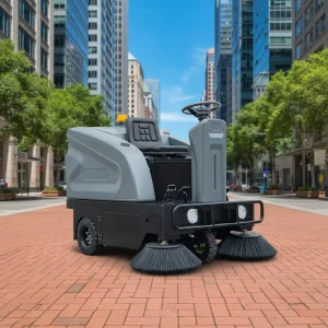 Floor Sweeper with Side Brush 120L Debris Bin Electric Road Sweeper Machine for Warehouse Floor Cleaning