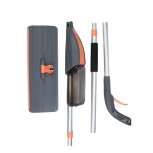 Foldable Handle Spray Mop with Scraper and Flat Mop Head
