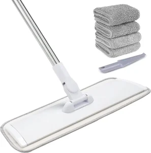 Foldable Lightweight Flat Mop with Space-Saving, Anti-Slip Handle