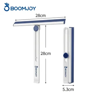 Foldable Rotating Wide Soft Rubber Squeegee with Replaceable Head for Glass Windows