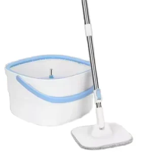 Foldable Steel Round Bucket Mop with Separate Clean and Dirty Water Compartments
