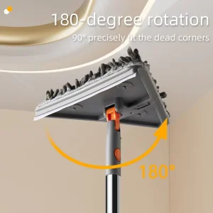 Foldable Triangular Cleaning Mop Set for Corners, Ceilings, Tiles, and Glass with Telescopic Stainless Steel Handle and Squeegee