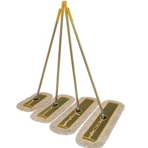 Folding Lobby Dust Mop with Polyester Cotton Material, Steel Pole, and Swivel Handle