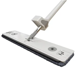 Folding Microfiber Dust Mop with Stainless Steel Head and Sliding Wringing Feature