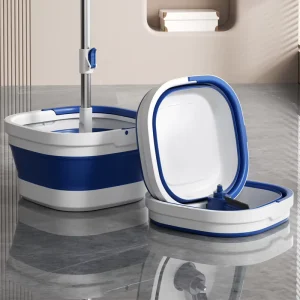 Folding and Rotating Steel Mop with High Capacity Clean Dirty Separation Automatic Spin Lazy Person No Need to Hand Wash
