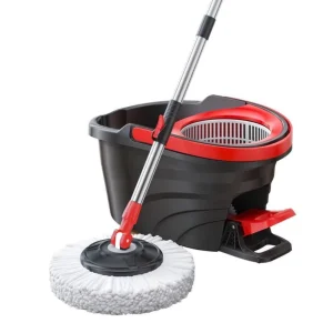 Foot-Operated Spin Mop with Splash-Resistant Design for Indoor Floor Cleaning