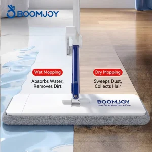 For Handfree Flat Mop Self Wringing Lightweight Design Thickened Metal Pole Hangable Handle Space Saving Ventilated Storage