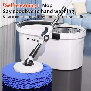 For Self Wringer Extendable Handle Microfiber Mop Head for Large Homes Pet Friendly Floors Clean Dirty Water Separation