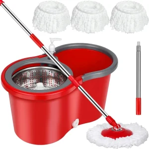 For Steel Mop Bucket Set Magic Mop Folding Wringer Household Cleaning 360 Degree for and Bucket