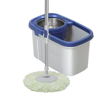 Forcetek L108 New Spin Mop Bucket Set Hands Free Dual Drive Stainless Steel Telescopic Mop