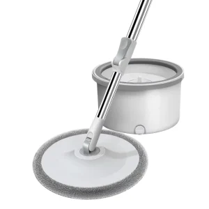 Forcetek L111 360° Rotating Round Mop Bucket Set Microfiber Spin Mop with Stainless Steel Handle Household Cleaner