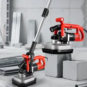Four-Head Cement Wall Grinder and Polisher with Extension Rod for Walls and Concrete Floors
