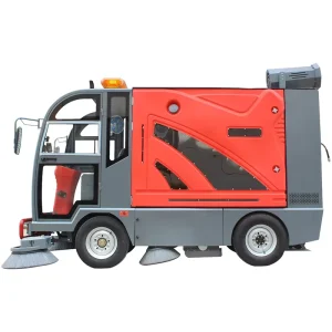 Four-Wheel Ride-On Electric Sweeper, Rechargeable, for Industrial, Outdoor and Workshop Cleaning