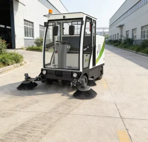 Four wheel Electric Mini Sweeper Telescopic Robotic Arm Equipped Motor Pump Gear Water Tank Garbage Bin 4 Cleaning Engine