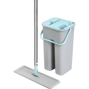 Free Hand Magic Cleaning Microfiber Mop with Bucket Flat Squeeze Mop for Floor Clean