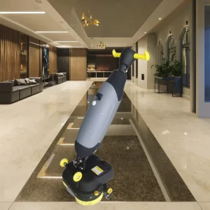 GS03 16-Inch Dual-Brush Electric Floor Scrubbing Machine with 9L Recovery Tank for Hotels and Restaurants