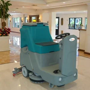 GS660 Supermarket PVC Epoxy Warehouse Ride On Floor Scrubber Machine with Side Brush 1600W Motor for Parking Lot Floor Cleaning