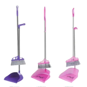 Good Value Cleaning Broom and Dustpan Set Stainless Steel Rotatable Broom Plastic Brush Soft Magic Carpet Floor Cleaning Broom
