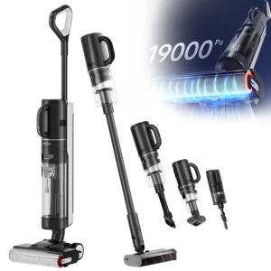 H20 Mix Turbo 5-in-1 Floor Scrubber 19000Pa Suction 60℃ Self-Cleaning Dual-Edge Tangle-Free Smart Wet Dry Vacuum Cleaner
