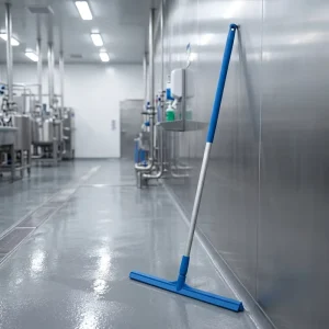 HACCP Color-Coded Food Grade Industrial Hygienic Single-Bladed Silicone Floor Squeegee With Aluminum Handle