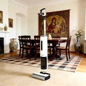 HEPA Self-Cleaning Wet/Dry Vacuum Cleaner with LED Display, Battery-Powered Floor Washer