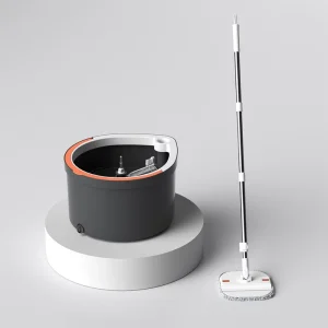 HOLAMOPA Flat Mop and Bucket System with Hands Free Wringer and Foldable Head for Efficient Floor Cleaning and Maintenance