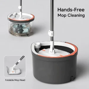 HOLAMOPA Hands Free Flat Mop Bucket Set with Foldable Head and Clean Dirty Water Separation System for Home Cleaning