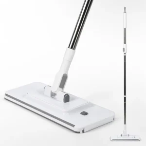 HOLAMOPA Large Flat Floor Mop With 28 X 11.5 Cm Head Telescopic Handle One Click Pad Release For Home Cleaning