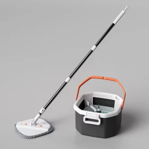 HOLAMOPA New Design Home Cleaning Flat Mop with Dual Chamber Bucket Dirty Water Separation Microfiber Pad for Retail