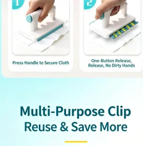 Hand-Free Tabletop Clip Mop for Tile, Countertop, and Mirror
