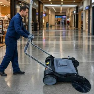 Hand-Push Battery-Operated Industrial Floor Sweeper Machine